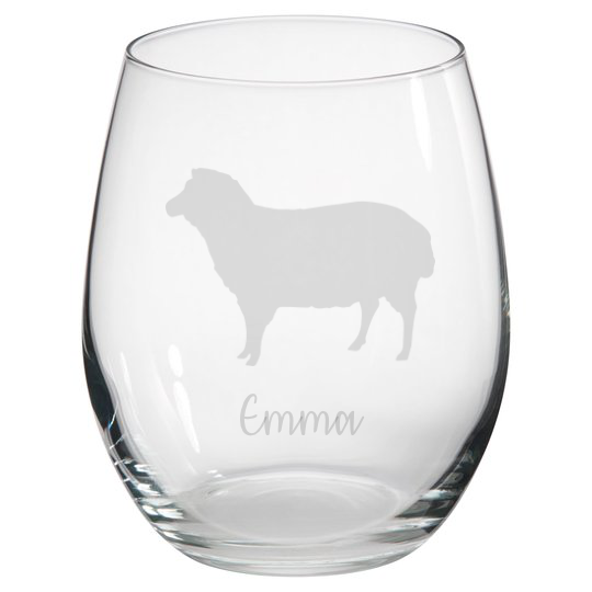 Personalised Sheep Stemless Glass