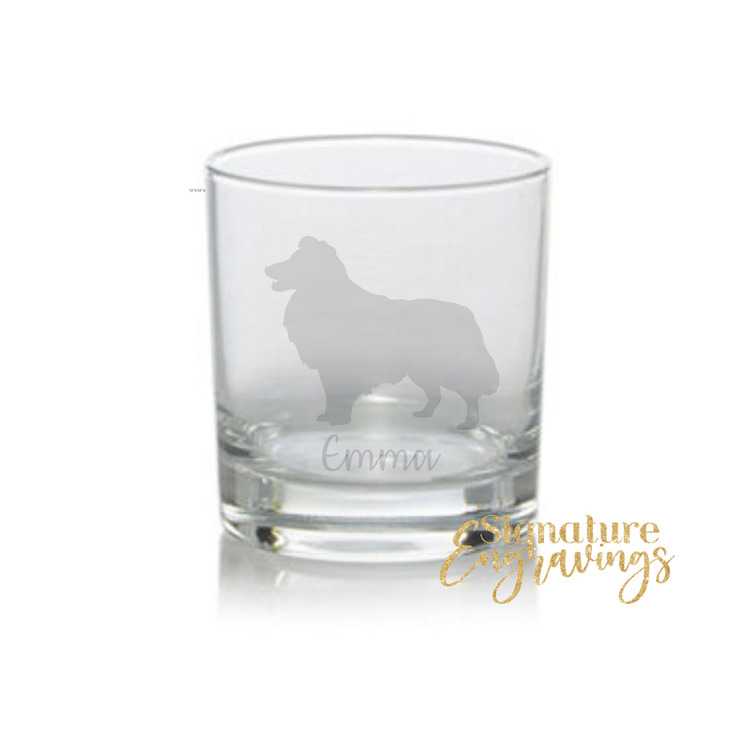 Personalised Shetland Sheepdog Whisky Glass