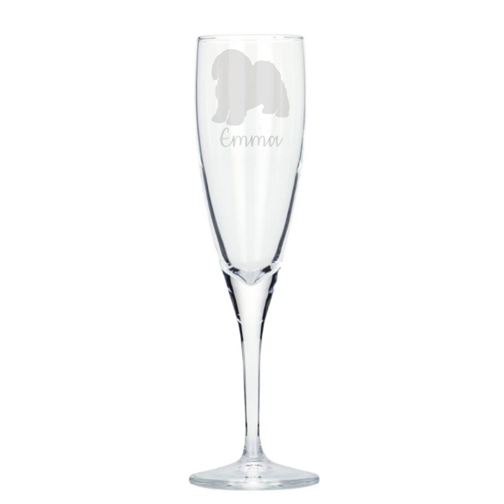 Personalised Short Haired Shih Tzu Champagne Glass