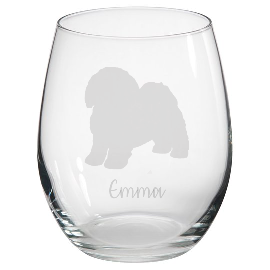 Personalised Short Haired Shih Tzu Stemless Glass