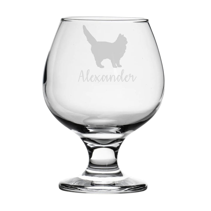 Personalised Siberian Cat Brandy Snifter Glass