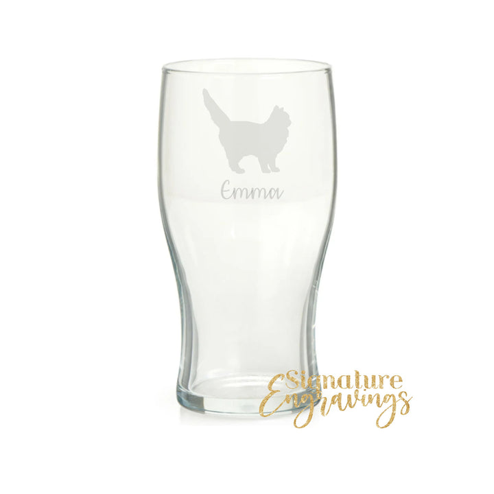 Personalised Siberian Cat Pint Glass
