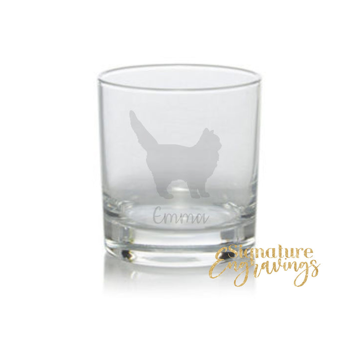 Personalised Siberian Cat Whisky Glass