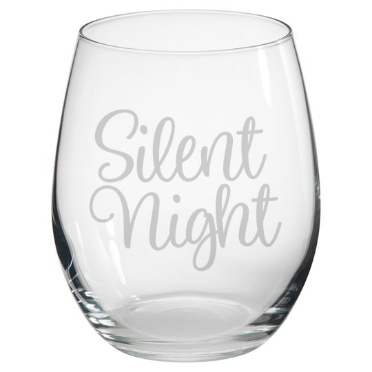 Silent Night Stemless Wine Glass