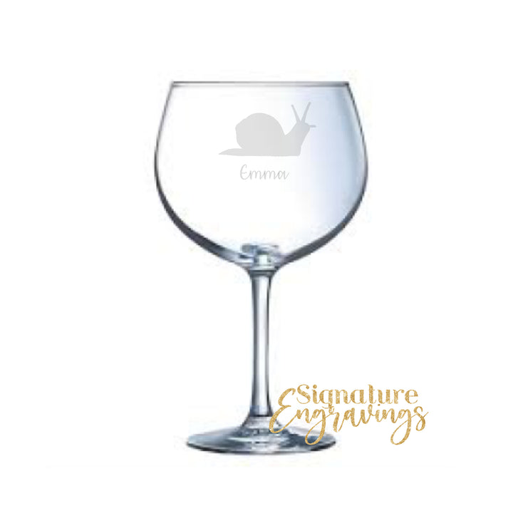 Personalised Snail Gin Glass