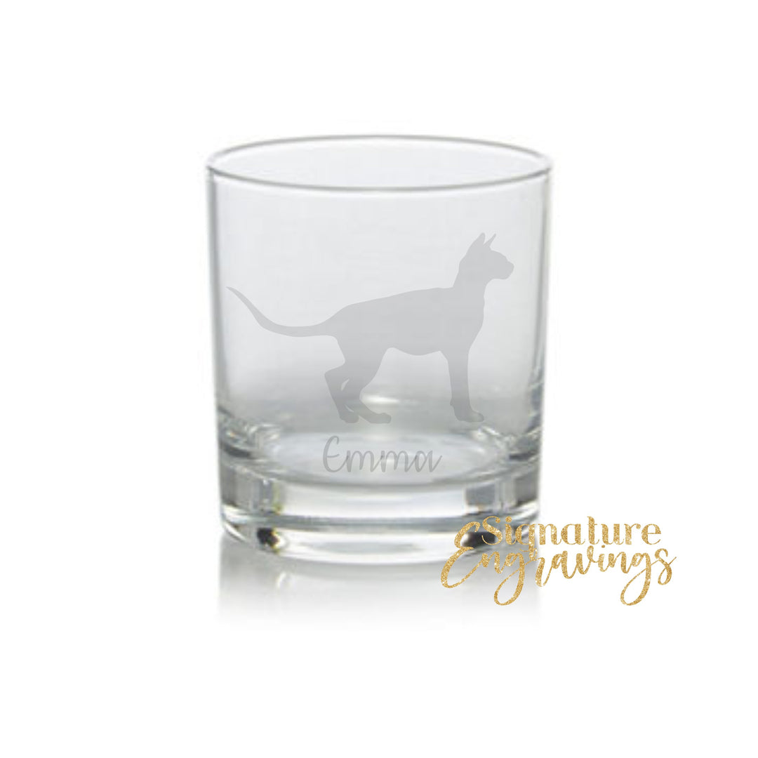 Personalised Sphynx Cat Whisky Glass