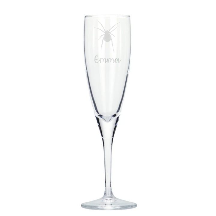 Personalised Spider Champagne Glass