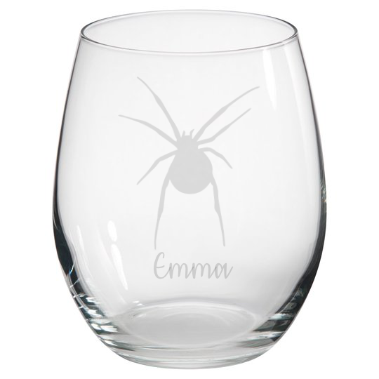 Personalised Spider Stemless Glass