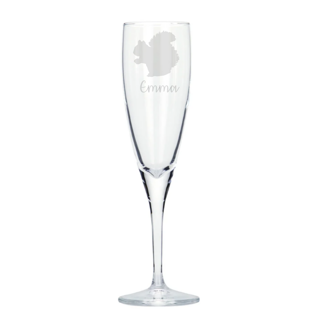 Personalised Squirrel Champagne Glass