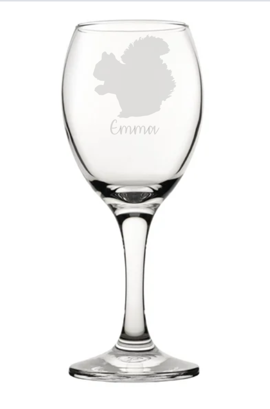 Personalised Squirrel Wine Glass