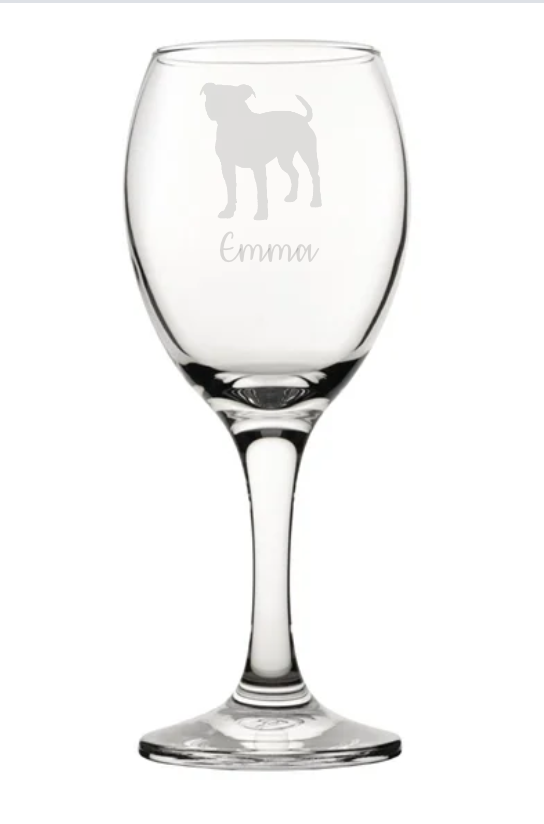 Personalised Staffordshire Bull Terrier Wine Glass