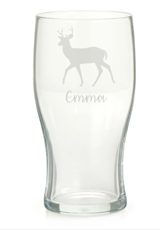 Personalised Stag Pint Glass
