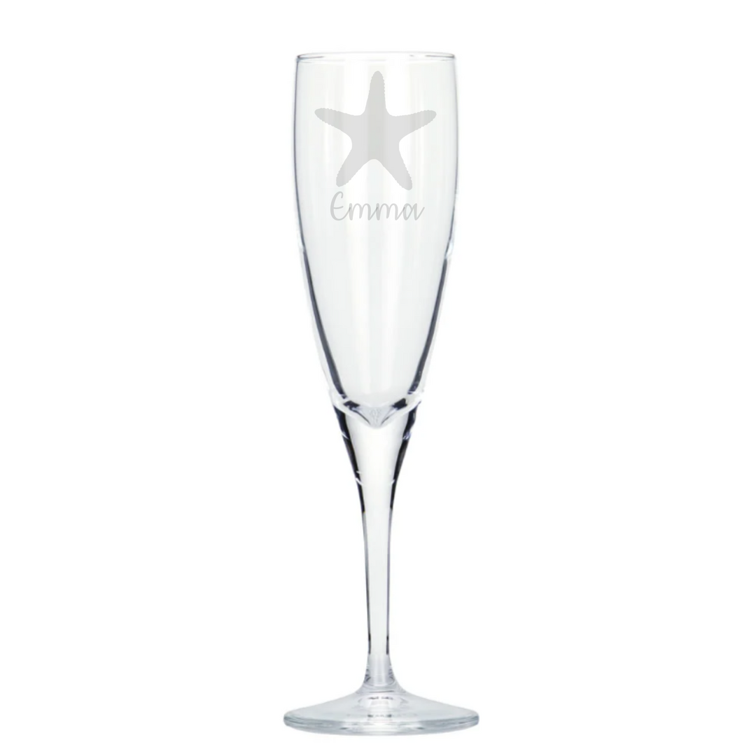 Personalised Starfish Champagne Glass