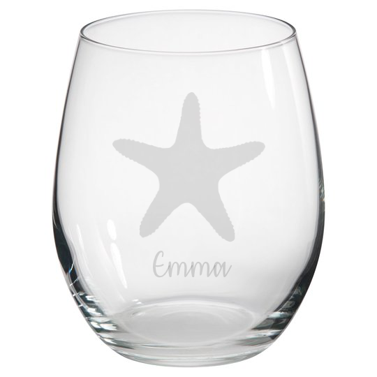 Personalised Starfish Stemless Glass