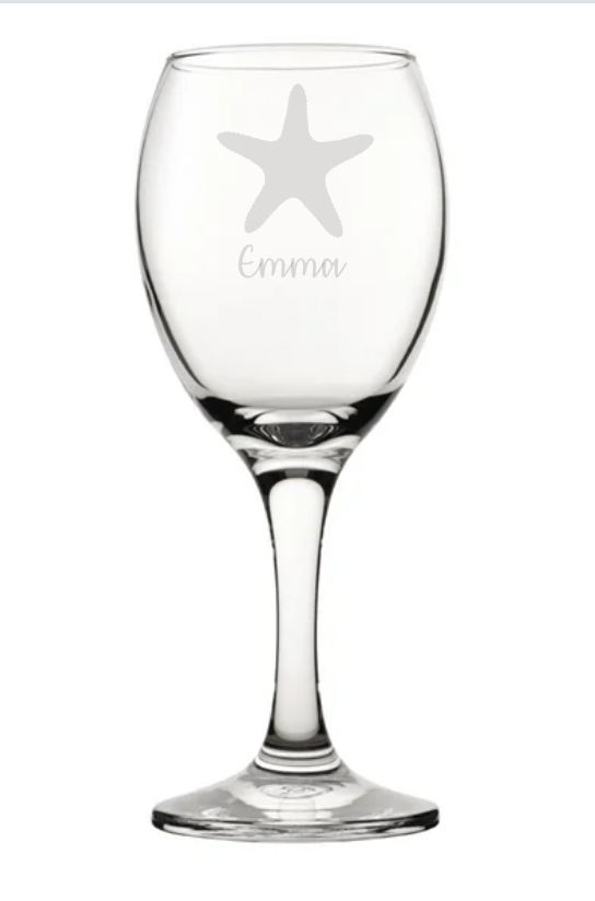 Personalised Starfish Wine Glass