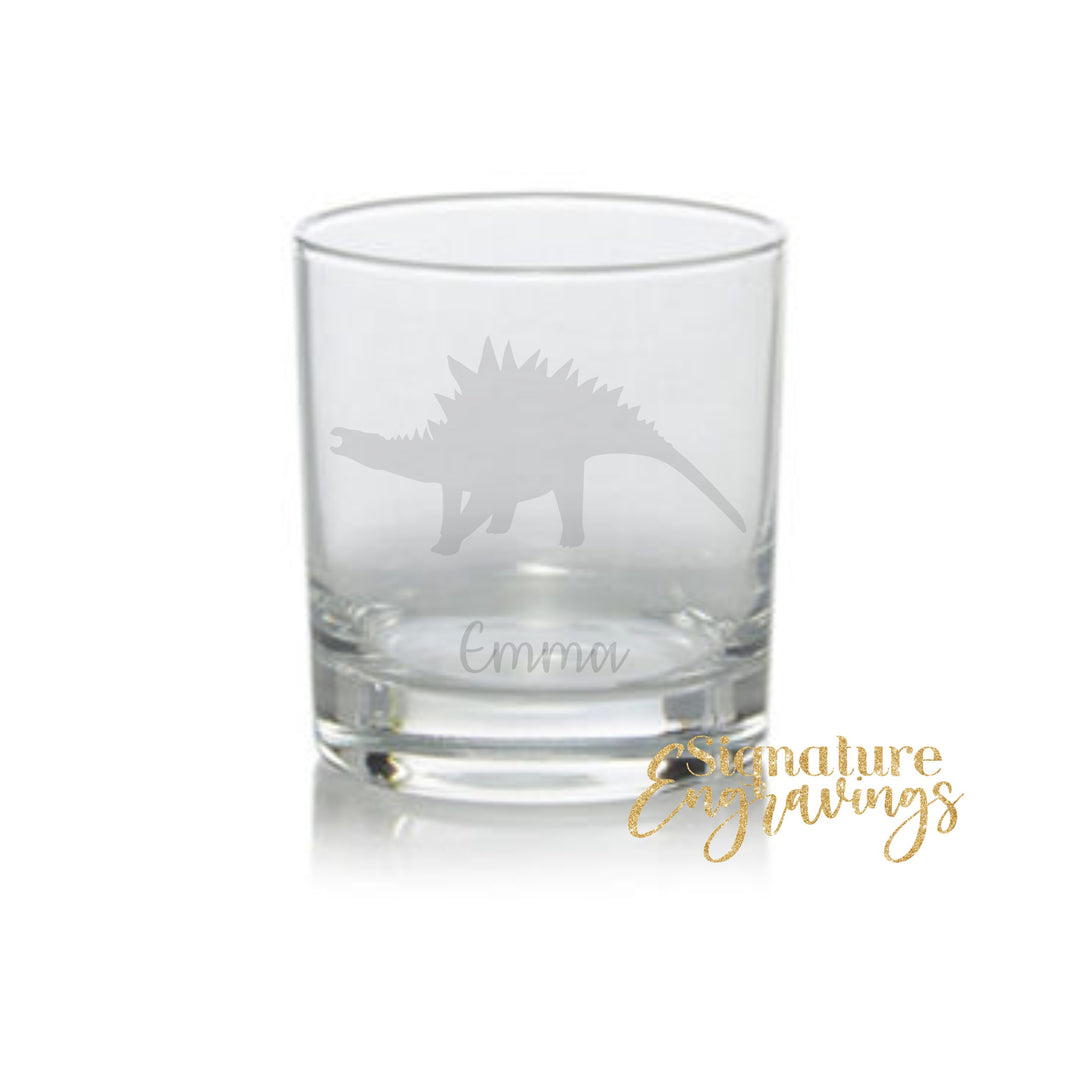 Personalised Stegosaurus Dinosaur Whisky Glass