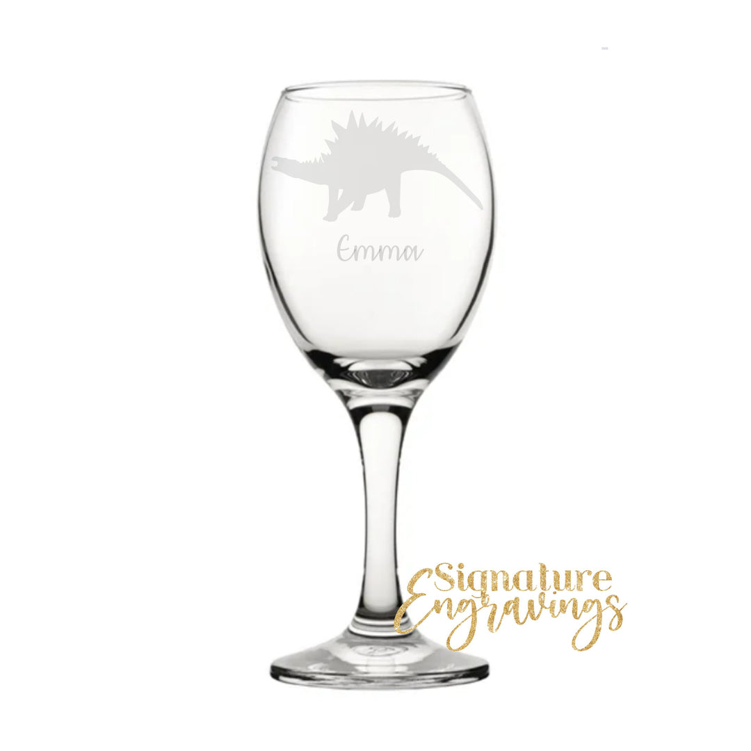 Personalised Stegosaurus Dinosaur Wine Glass