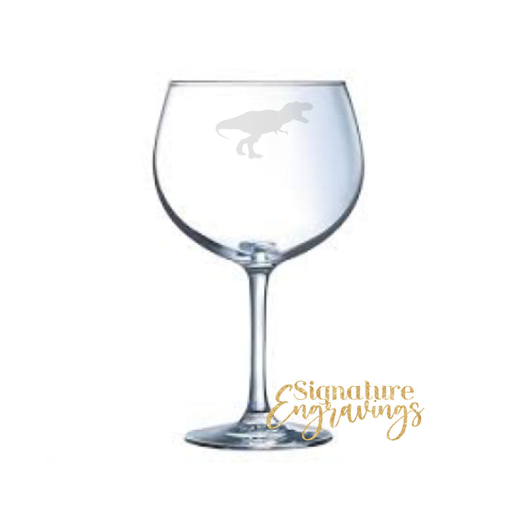 T-Rex Engraved Gin Glass