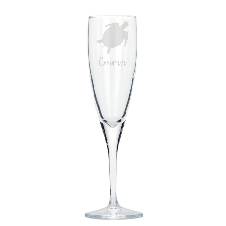 Personalised Turtle Champagne Glass