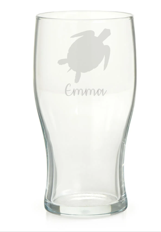 Personalised Turtle Pint Glass