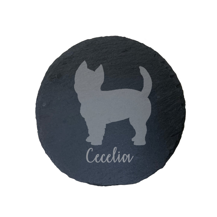 Personalised Westie West Highland Terrier Terrier Slate Coaster