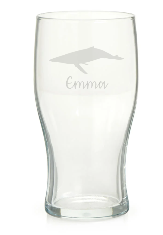 Personalised Whale Pint Glass